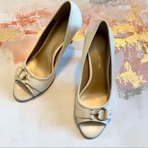 Anne Klein Leather Pumps with Buckle Detail